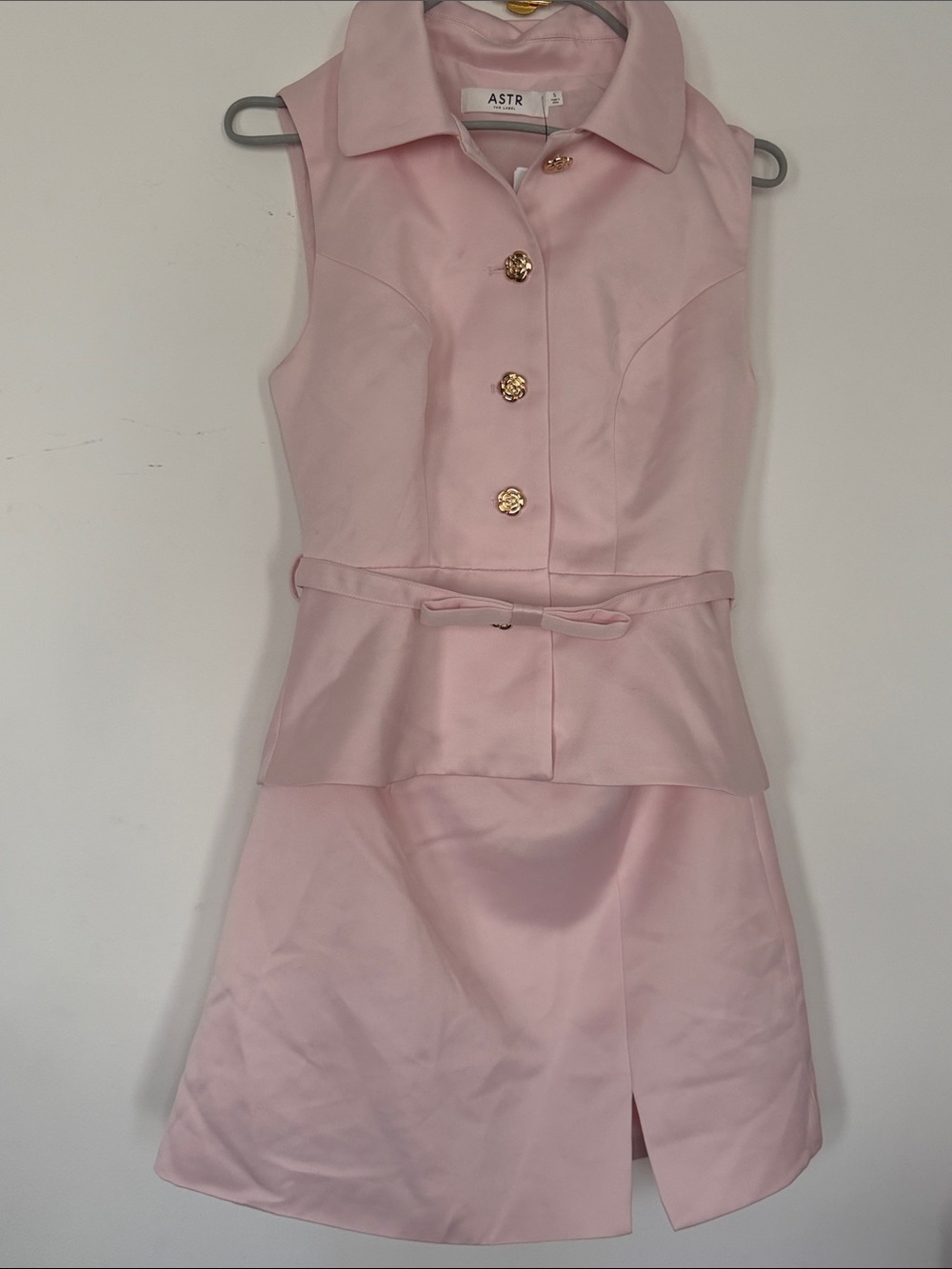 NWT ASTR Jamia Peplum Button-Front Mini Dress Size Small - Picture 6 of 8